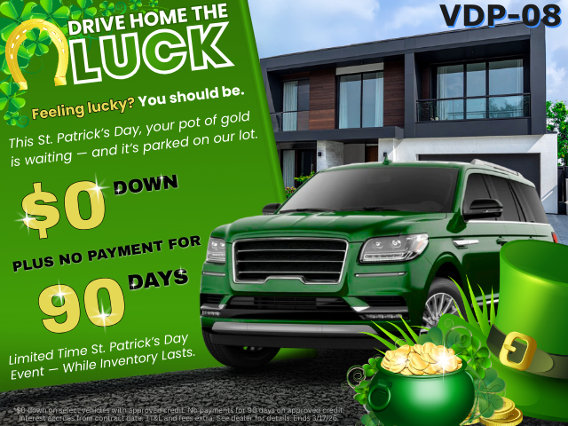 High-quality monthly dealership promotional graphics for vehicle listings