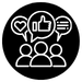 Icon representing customer engagement